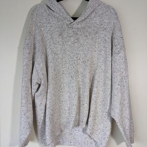 Oversized speckled white knit pullover sweater size XL
